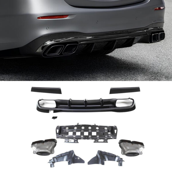 Dyfuzor Tylny Mercedes W223 S63 Style z Końcówkami Wydechu AMG (2021+)