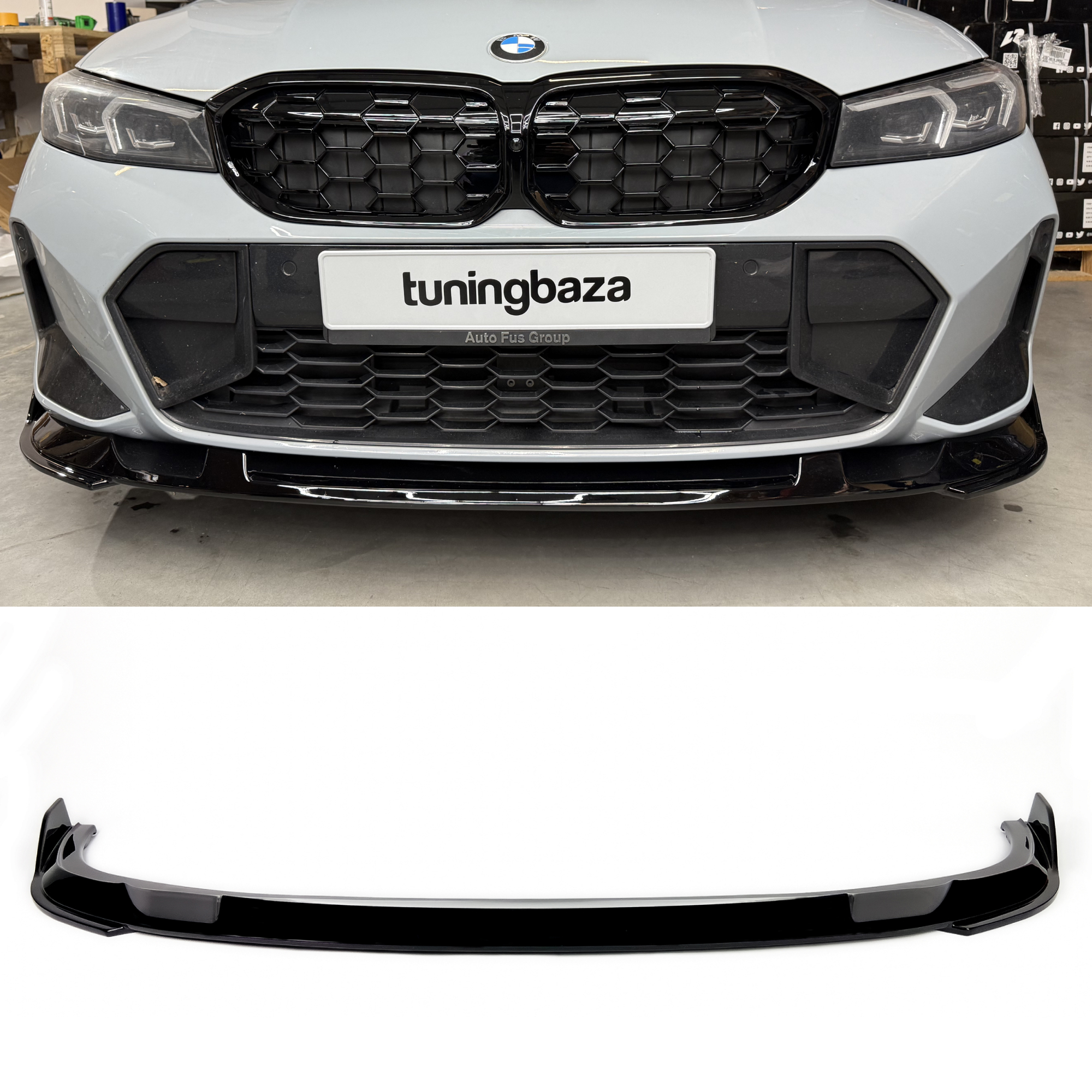 Dokładka Splitter Przód do BMW Serii 3 G20/G21 LCI (2022–2025) M-Performance – Czarny Połysk - obrazek 1