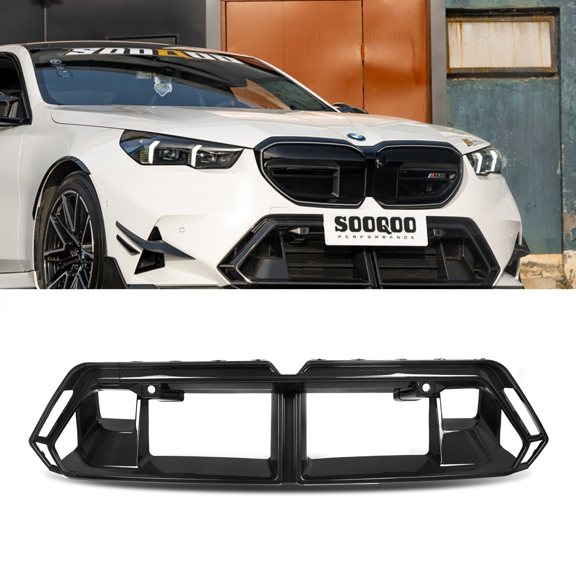 Karbonowa Kratka Środkowa Przedniego Zderzaka BMW M5 G90 G99 OEM Style - obrazek 1