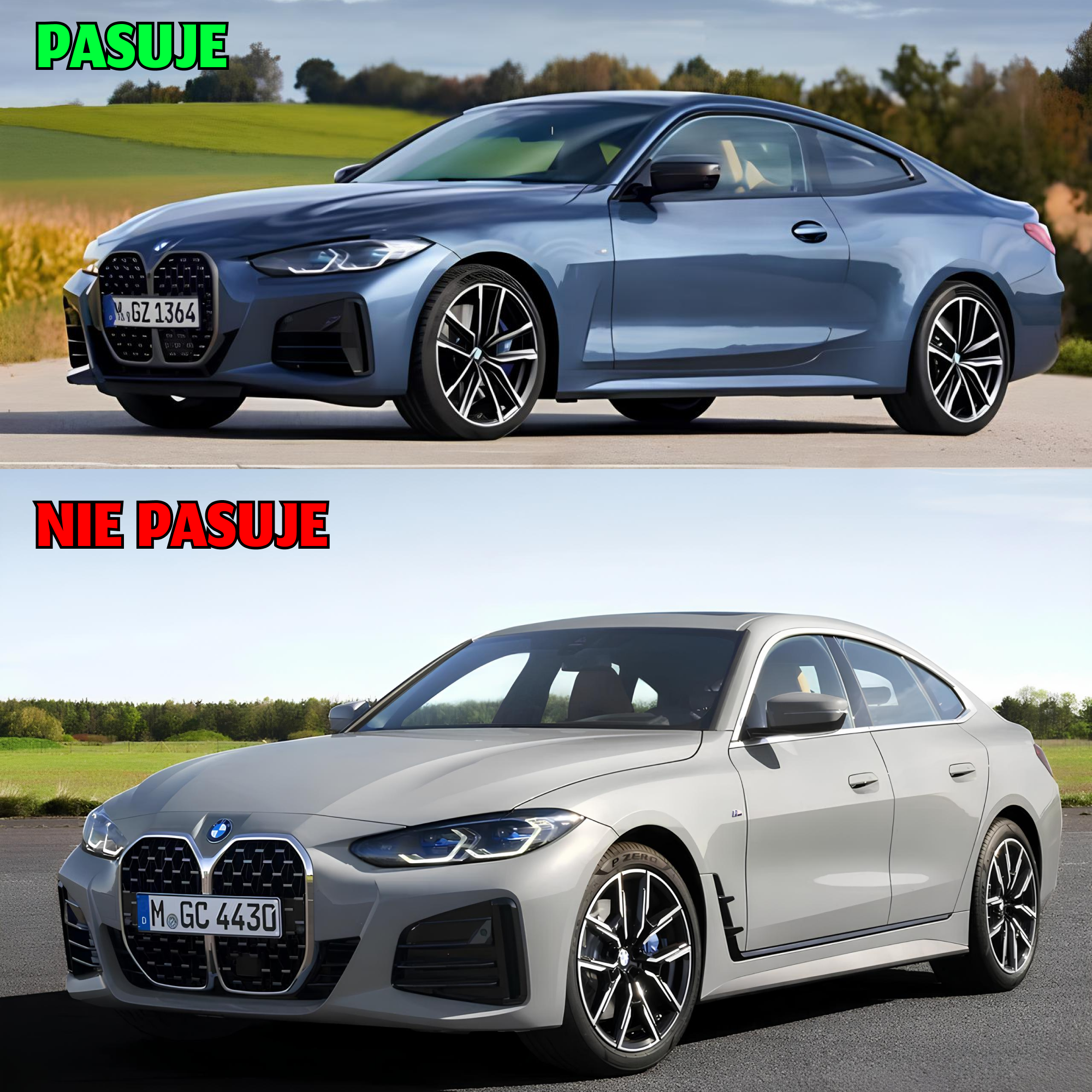 Atrapa Nerki Grill BMW 4 G22 / G23 (2 DRZWI) 2020+ MP Style Czarny Połysk (BEZ RADARU) - obrazek 2