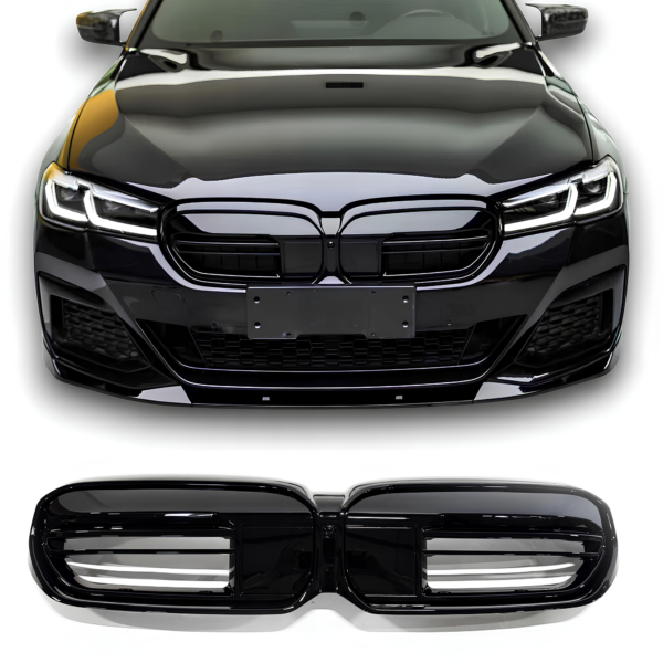 Atrapa Nerki BMW Seria 5 G30 / G31 LCI (2020–2023) M-Style Czarny Połysk - obrazek 4