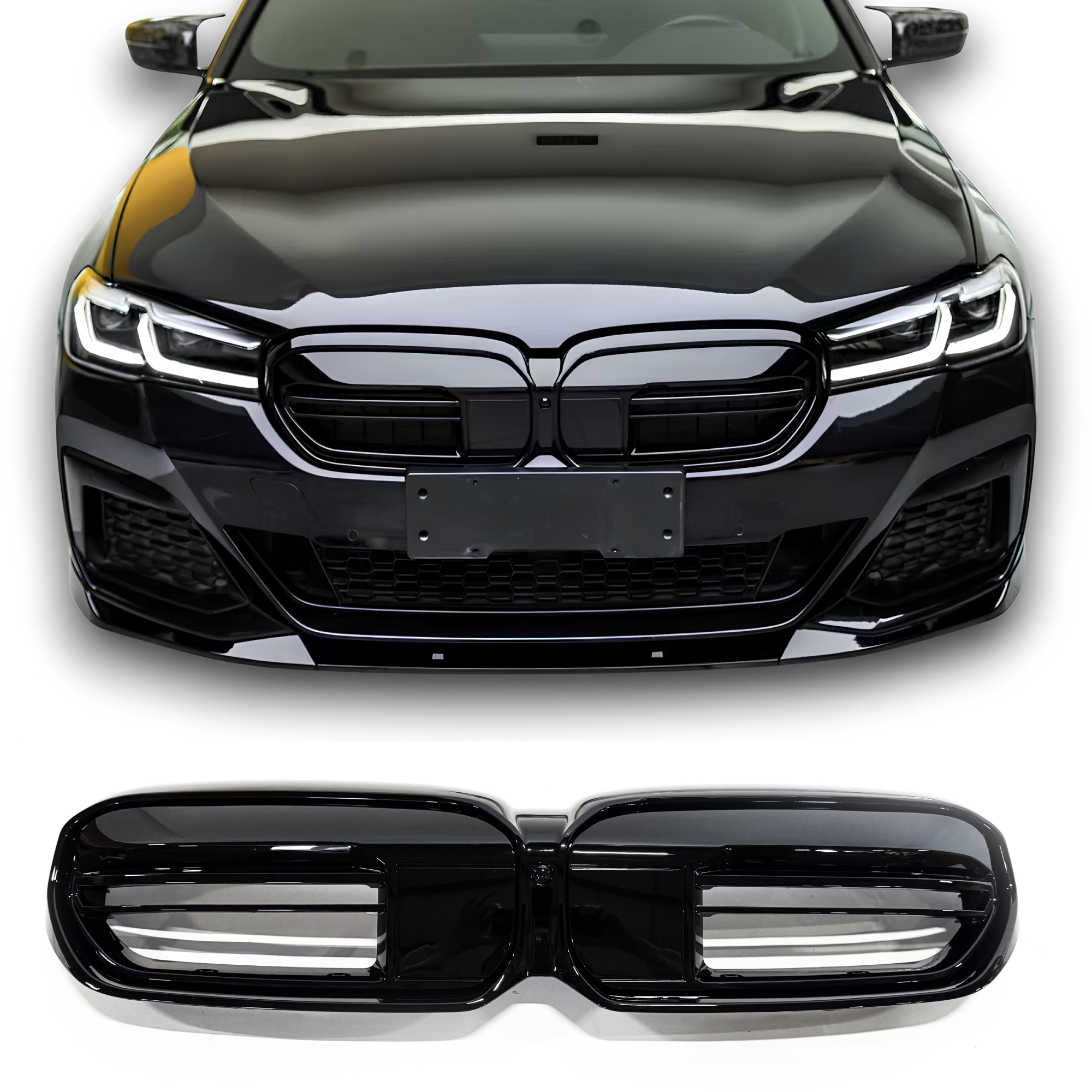 Atrapa nerki BMW Seria 5 G30 / G31 LCI (2020–2023) M-Style Czarny połysk - obrazek 4