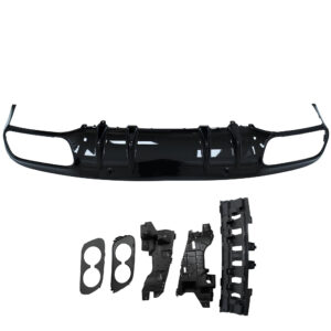 Dyfuzor Mercedes W205 / C205 AMG C43 Style Czarny Połysk z Końcówkami Wydechu (2015+) - obrazek 2