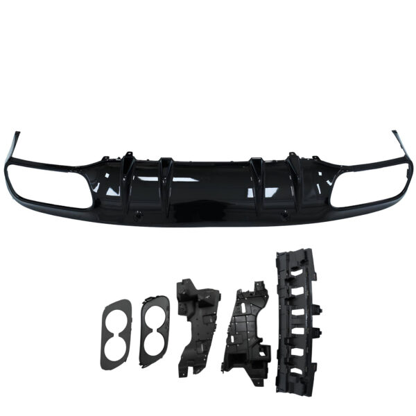 Dyfuzor Mercedes W205 / C205 AMG C43 Style Czarny Połysk z Końcówkami Wydechu (2015+) - obrazek 2