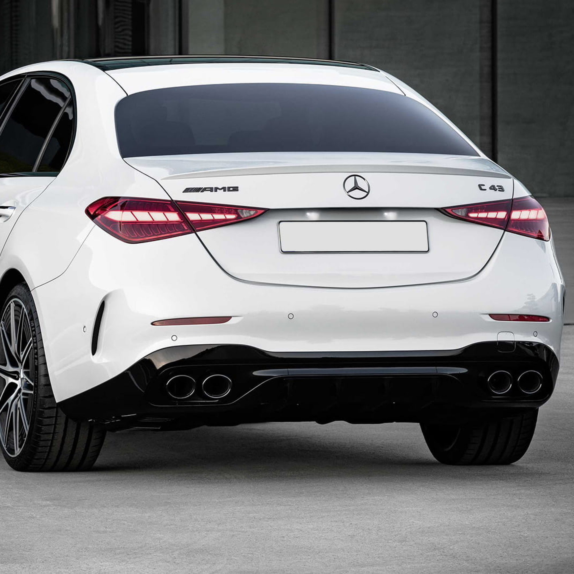 Dyfuzor Tylny Mercedes W206 C43 AMG Style Czarny Połysk z Czarnymi Końcówkami (2021+) - obrazek 6