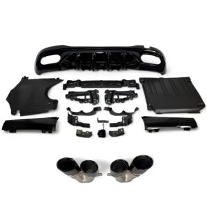 Dyfuzor Tylny Mercedes W206 C43 AMG Style Czarny Połysk z Czarnymi Końcówkami (2021+) - obrazek 2