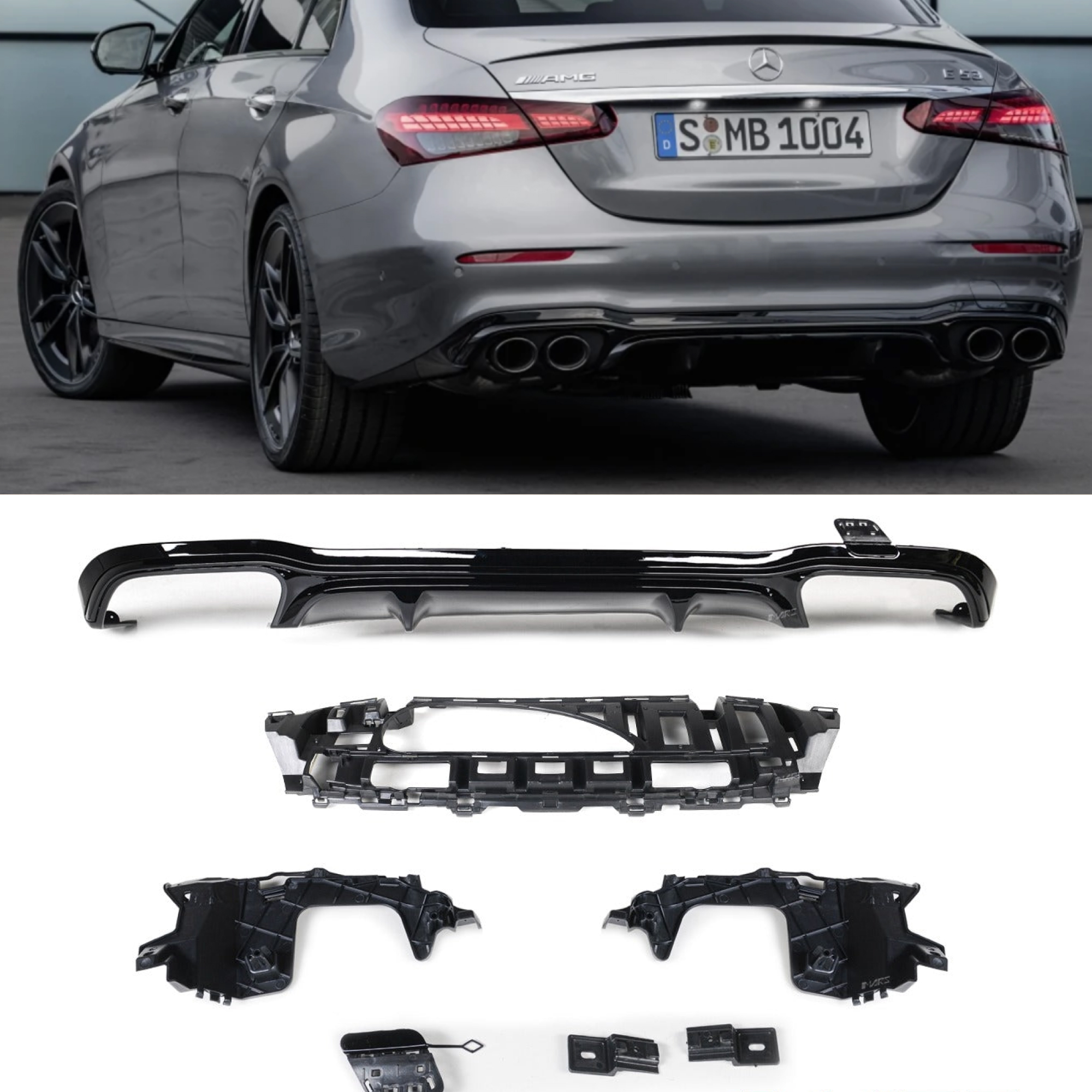 Dyfuzor Tylny Mercedes E53 GT Style Czarny Połysk (2017–2022) - obrazek 1