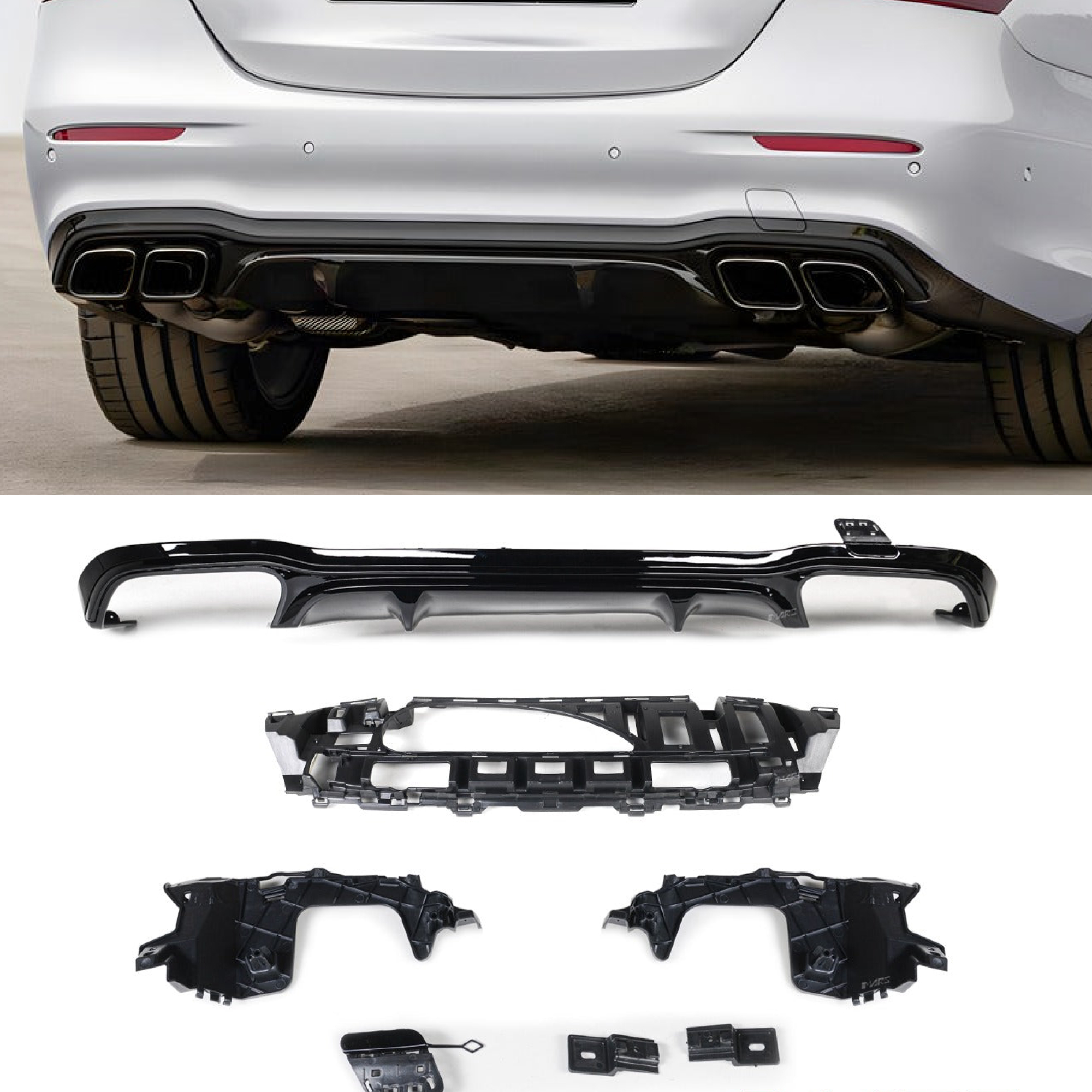 Dyfuzor Tylny Mercedes E53 GT Style Czarny Połysk (2017–2022) - obrazek 1