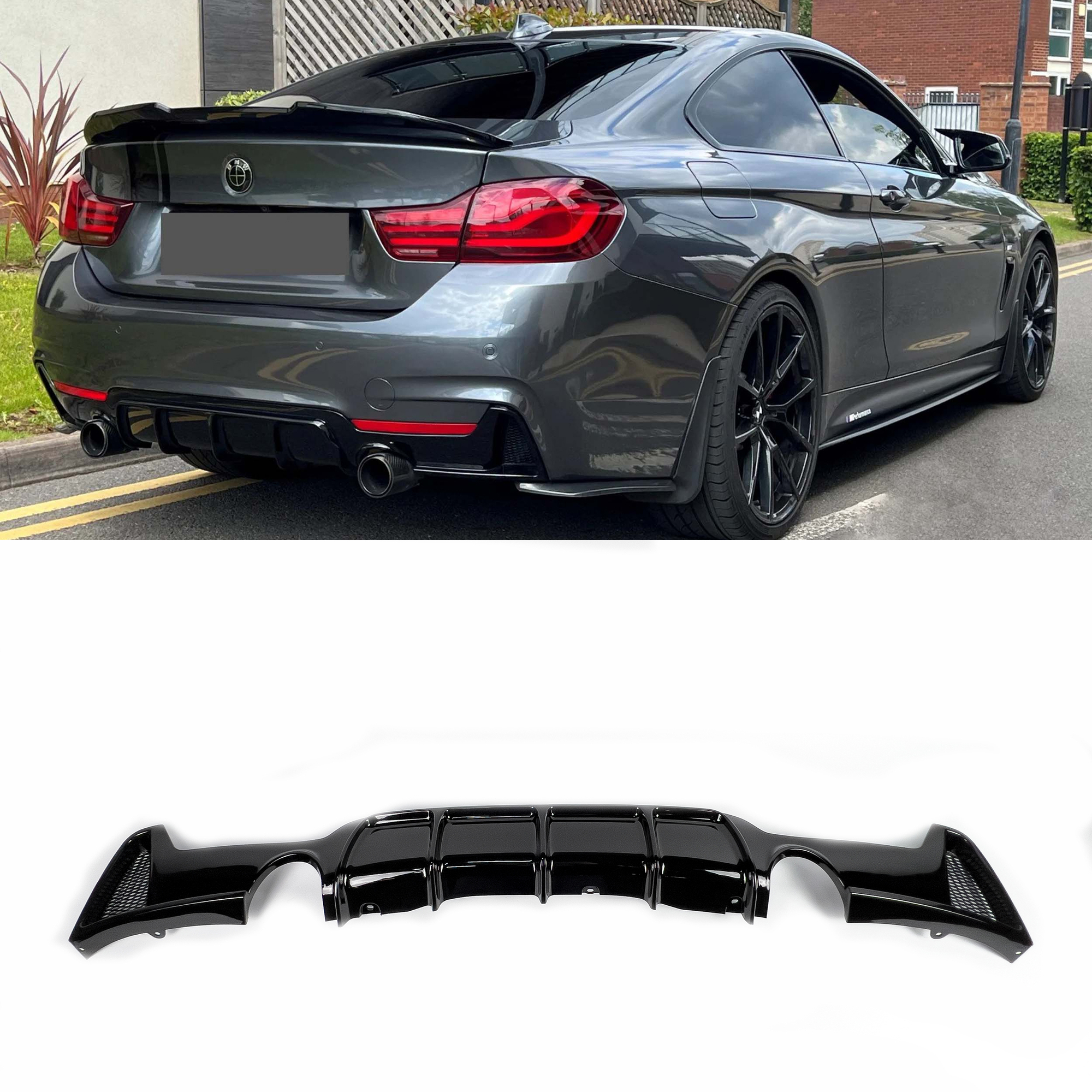 Dyfuzor Tylny BMW Seria 4 F32 / F33 / F36 M-Performance Czarny Połysk (2013–2020) 0-0 - obrazek 1