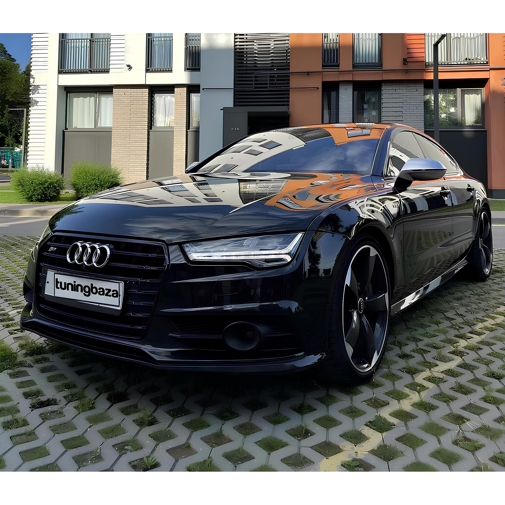 Atrapa Grill AUDI A7 (2015–2018) PO LIFT S7 Style Czarny Połysk Shadowline - obrazek 3