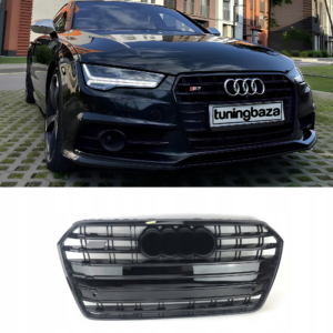 Atrapa Grill AUDI A7 (2016–2018) PO LIFT S7 Style Czarny Połysk Shadowline