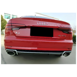 Dyfuzor Tylny Audi A4 B9 RS4 Style Czarny Połysk z Końcówkami Wydechu (2016-2019) - obrazek 4