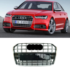 Atrapa Grill AUDI A6 C7.5 (2014–2018) LCI S6 Style Srebrny + Czarny Połysk | 1:1 zamiennik
