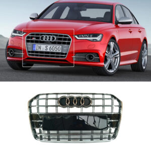 Atrapa grill AUDI A6 C7.5 (2016–2018) S6 Style Srebrny + Czarny Połysk | 1:1 zamiennik
