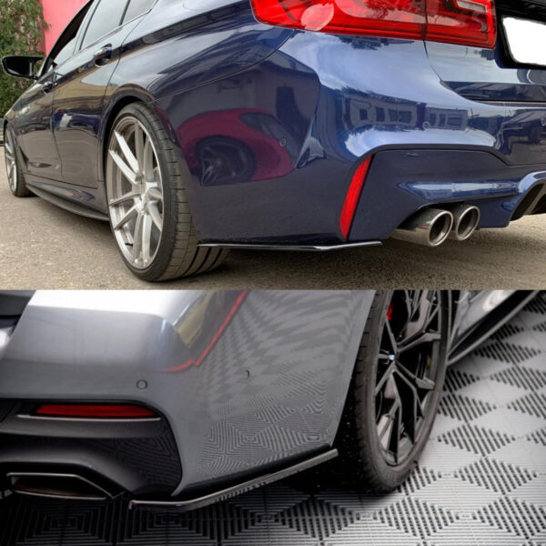 Dokładki Tylnego Zderzaka do BMW G30 / G31 – Dyfuzory Boczne Rock Style – Czarny Połysk - obrazek 2