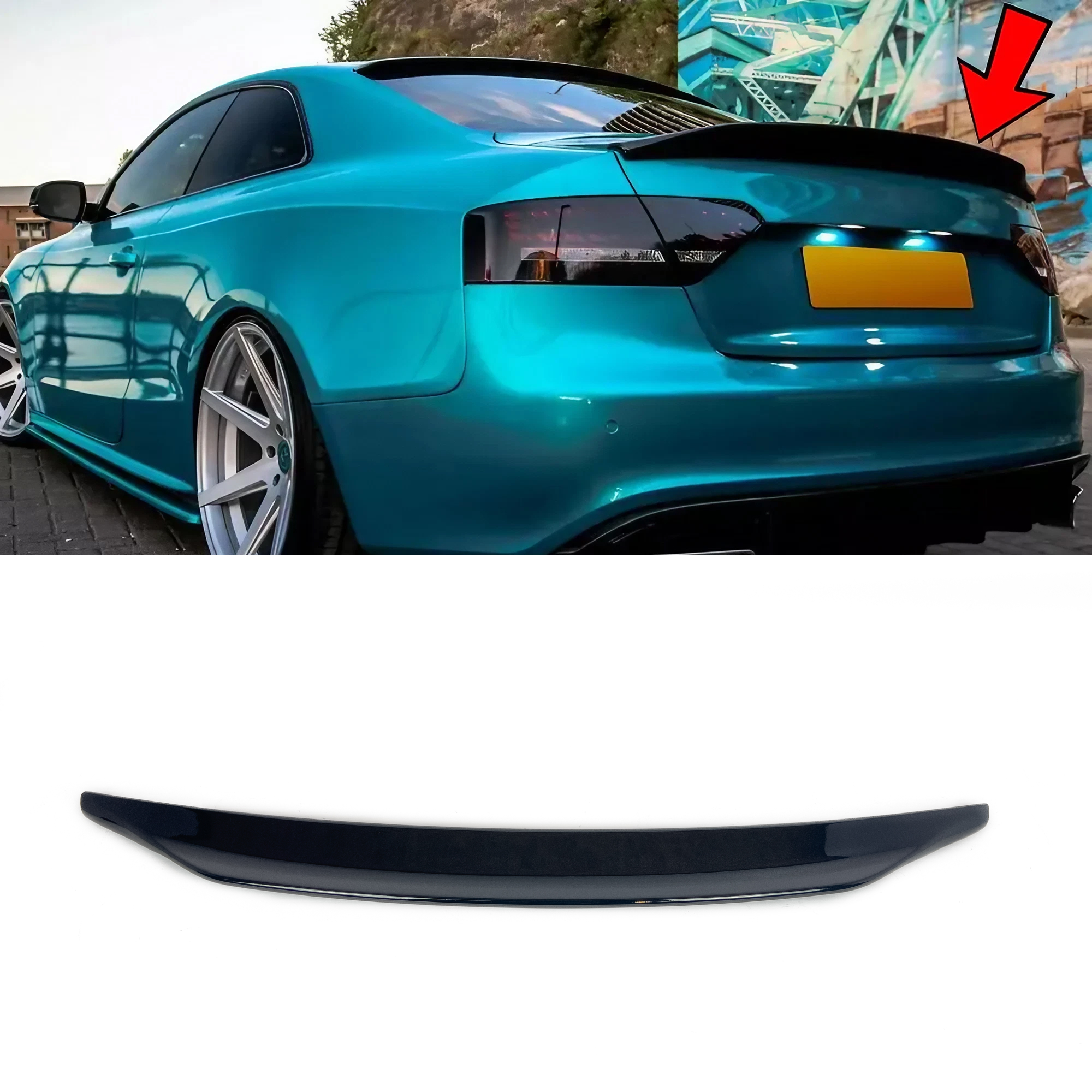 Spoiler Lotka Klapy Audi A5 8T Coupe Caractere Style Czarny Połysk (2007–2013) - obrazek 1