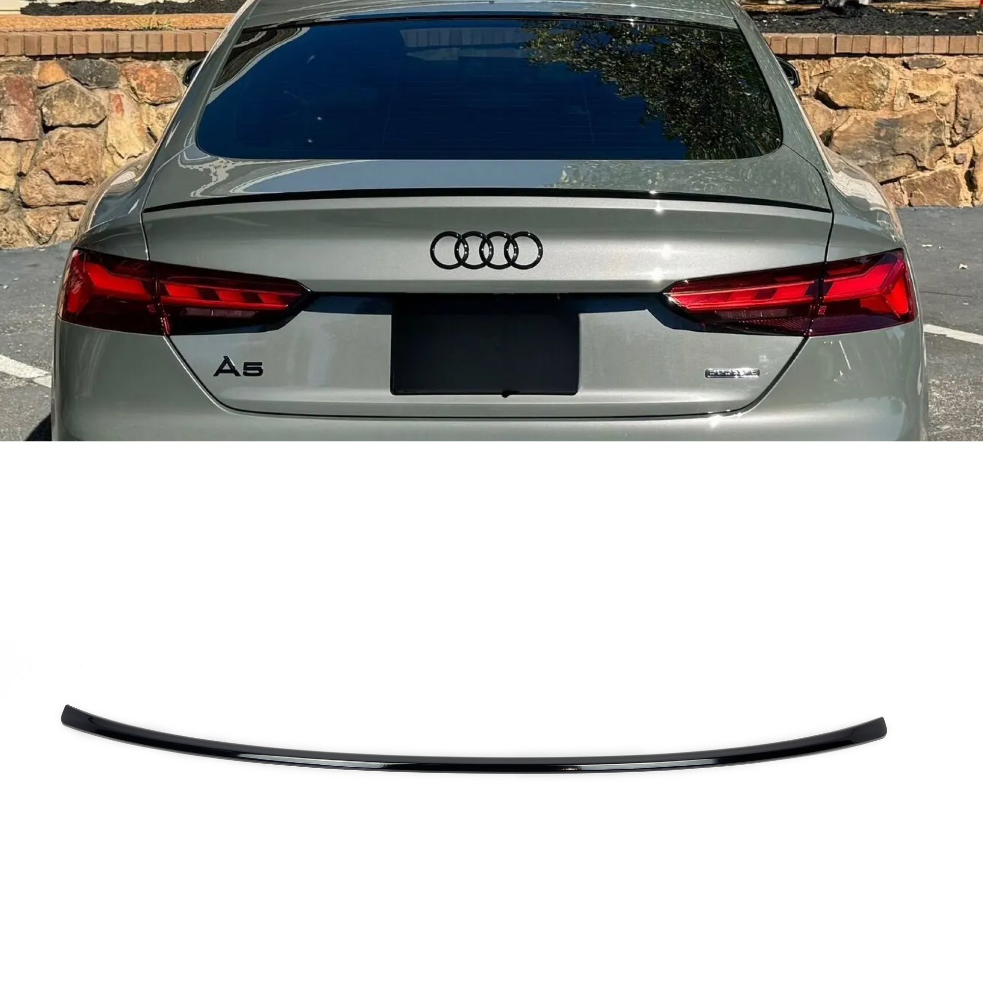 Spoiler Lotka Klapy Audi A5 B9 F5 Coupe / Sportback S-Line Style Czarny Połysk (2017+) - obrazek 1