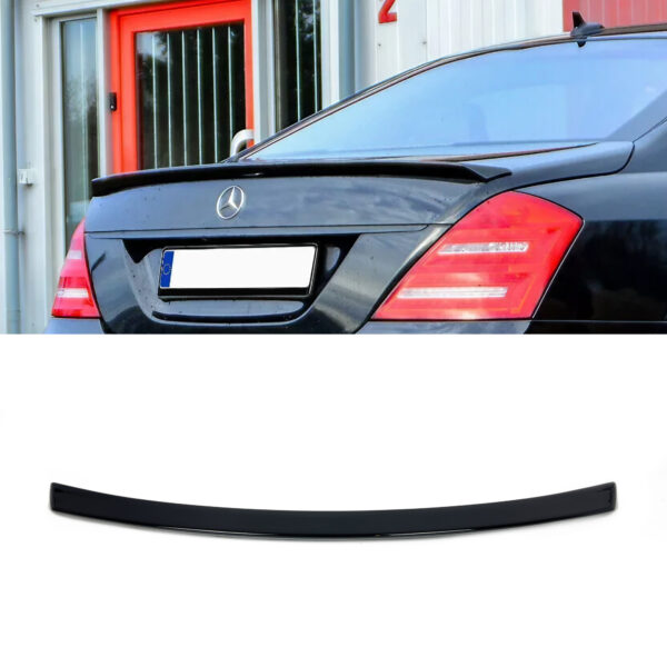 Spoiler na Klapę Bagażnika Mercedes S-Klasa W221 (2005-2013) – Styl AMG, Czarny Połysk