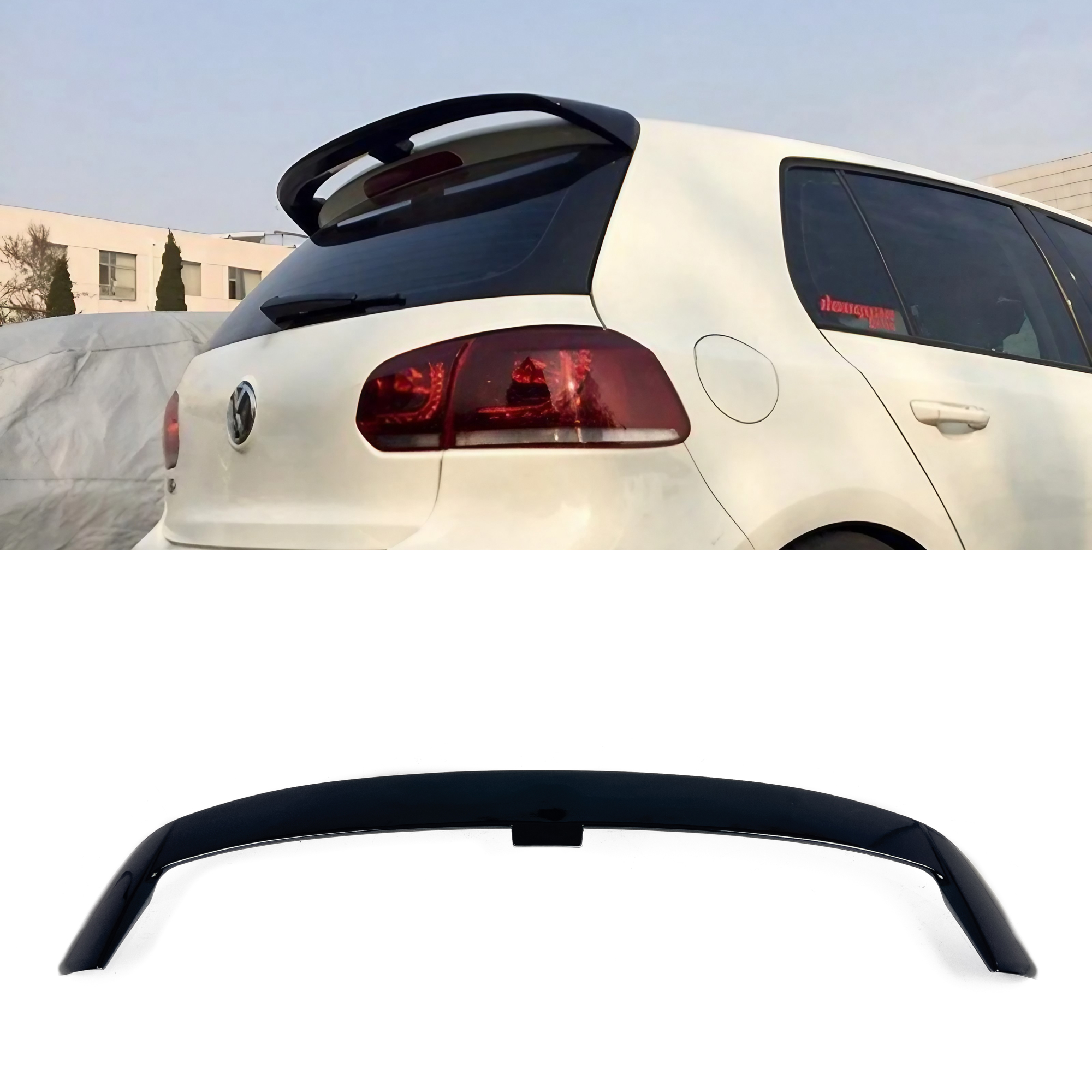 Spoiler Lotka Klapy VW Golf 6 MK6 OEM Style Czarny Połysk (2008–2013) - obrazek 1