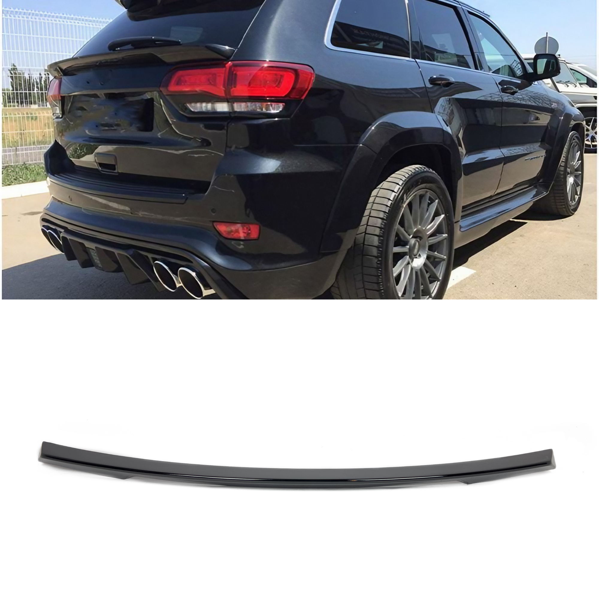 Spoiler Lotka Klapy Środkowa do Jeep Grand Cherokee Czarny Połysk (2014–2020) - obrazek 1