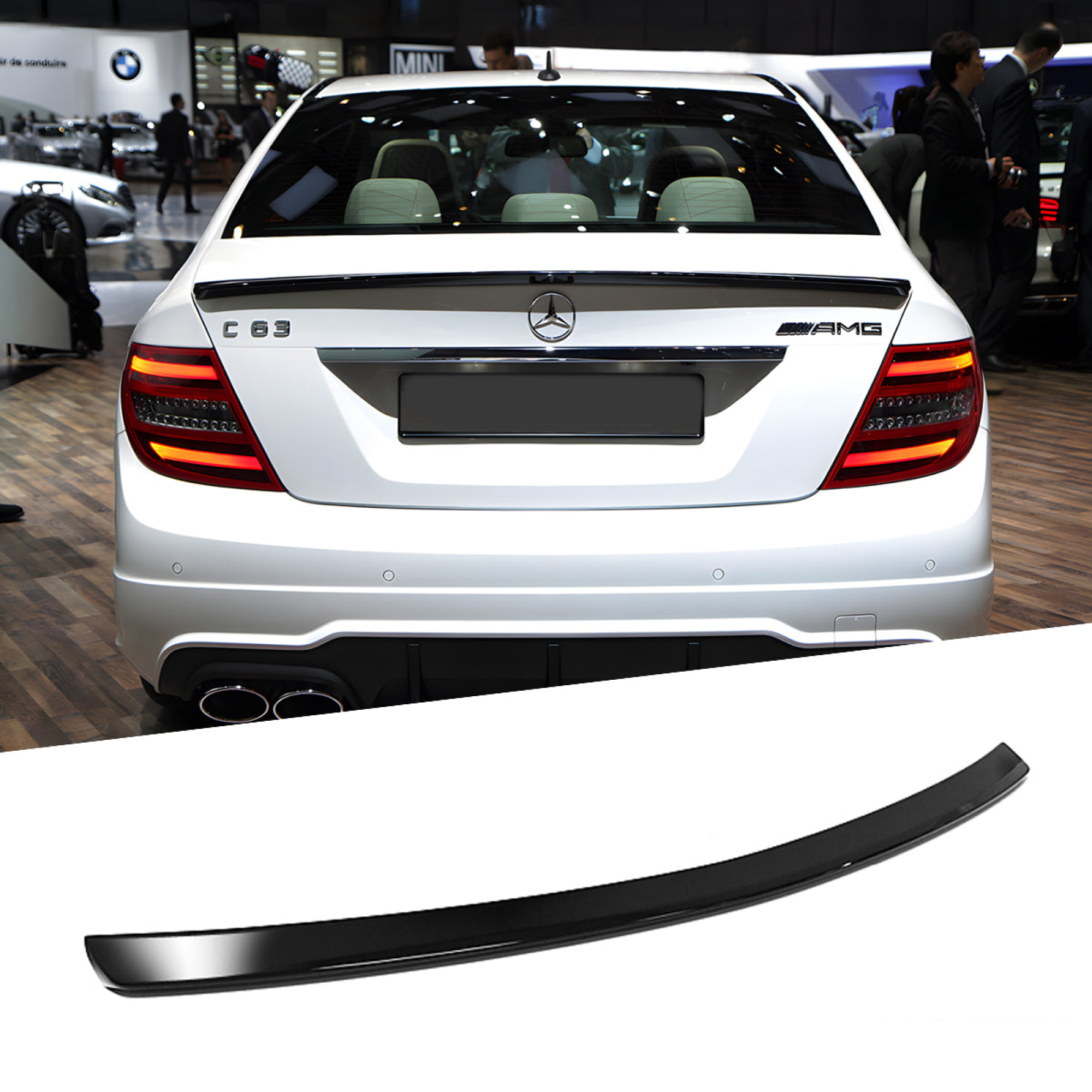 Spoiler Lotka Mercedes C-Klasa W204 AMG Style Czarny Połysk (2007–2013) - obrazek 1