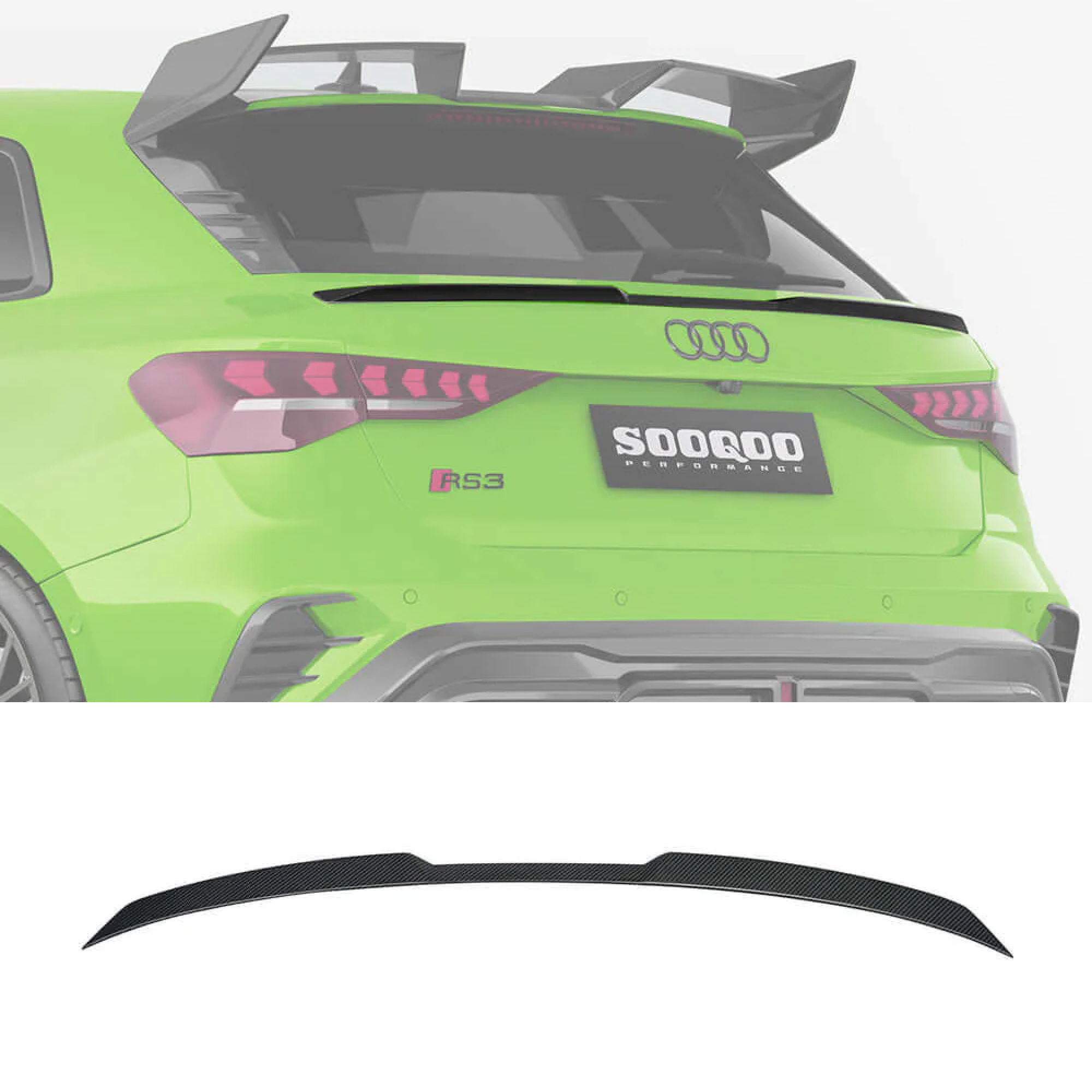 Karbonowy Spoiler Środkowy AUDI RS3 8Y Sportback SOOQOO Style (Dry-Carbon) - obrazek 1