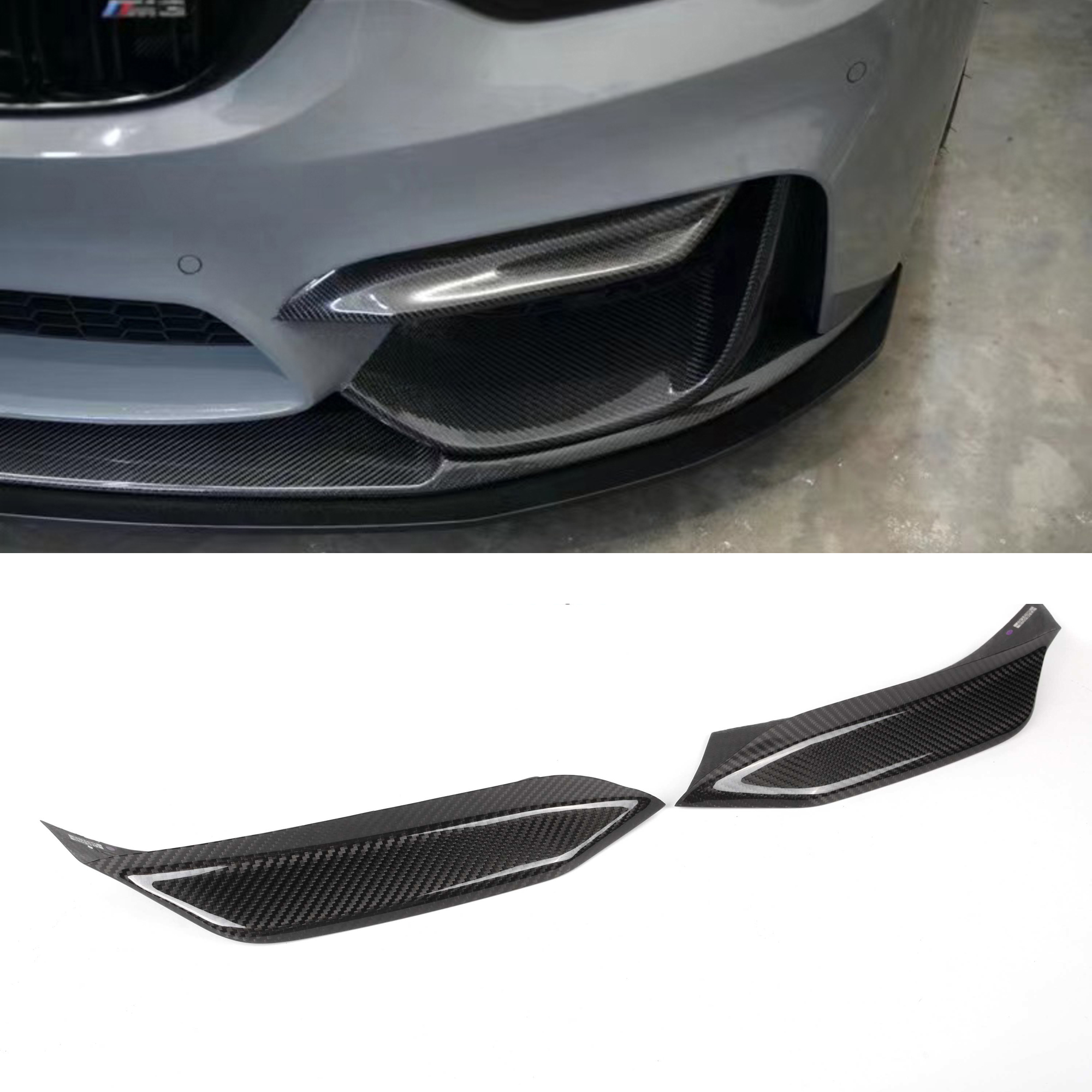 Karbonowy Przedni Górny Splitter Zderzaka do BMW F80 M3 / F82 F83 M4 w stylu M-Performance - obrazek 1
