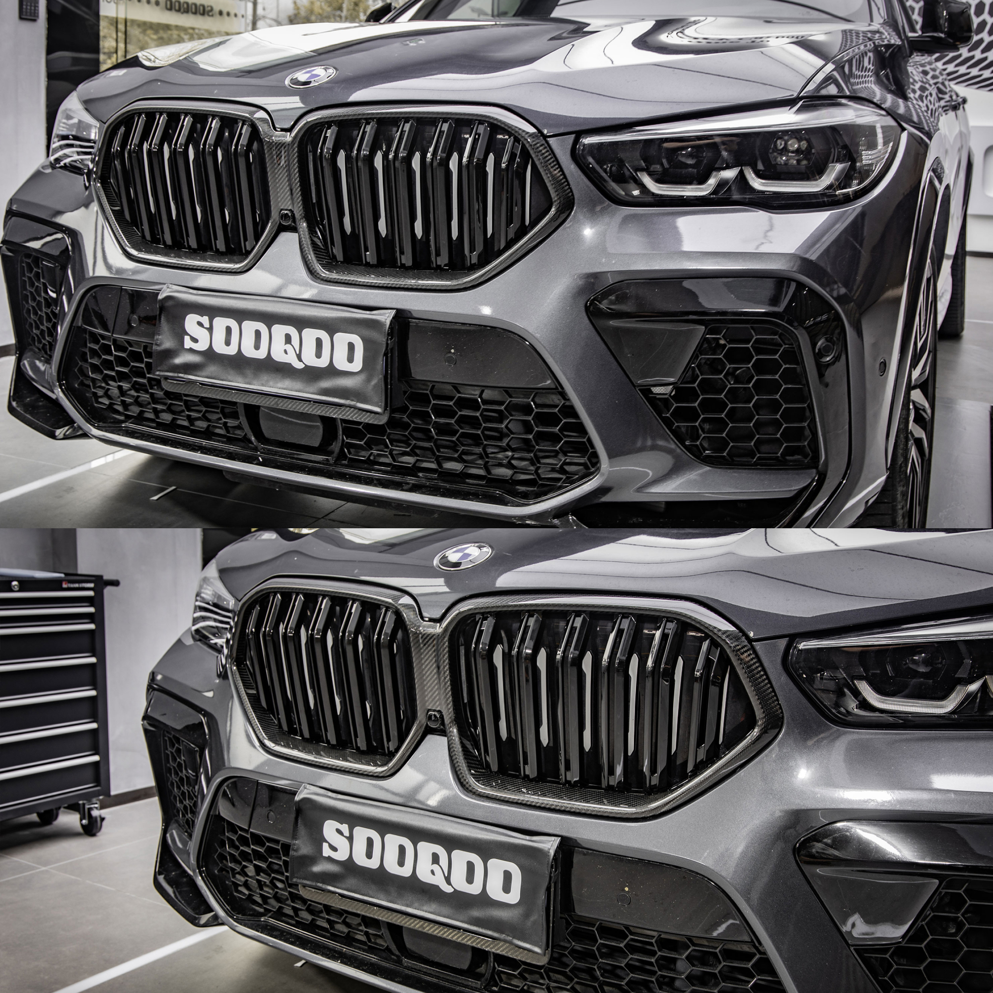 Karbonowy Grill Atrapa Nerki BMW X6 G06/X6M F96 Double Slat 2020–2023 Pre-LCI - obrazek 4