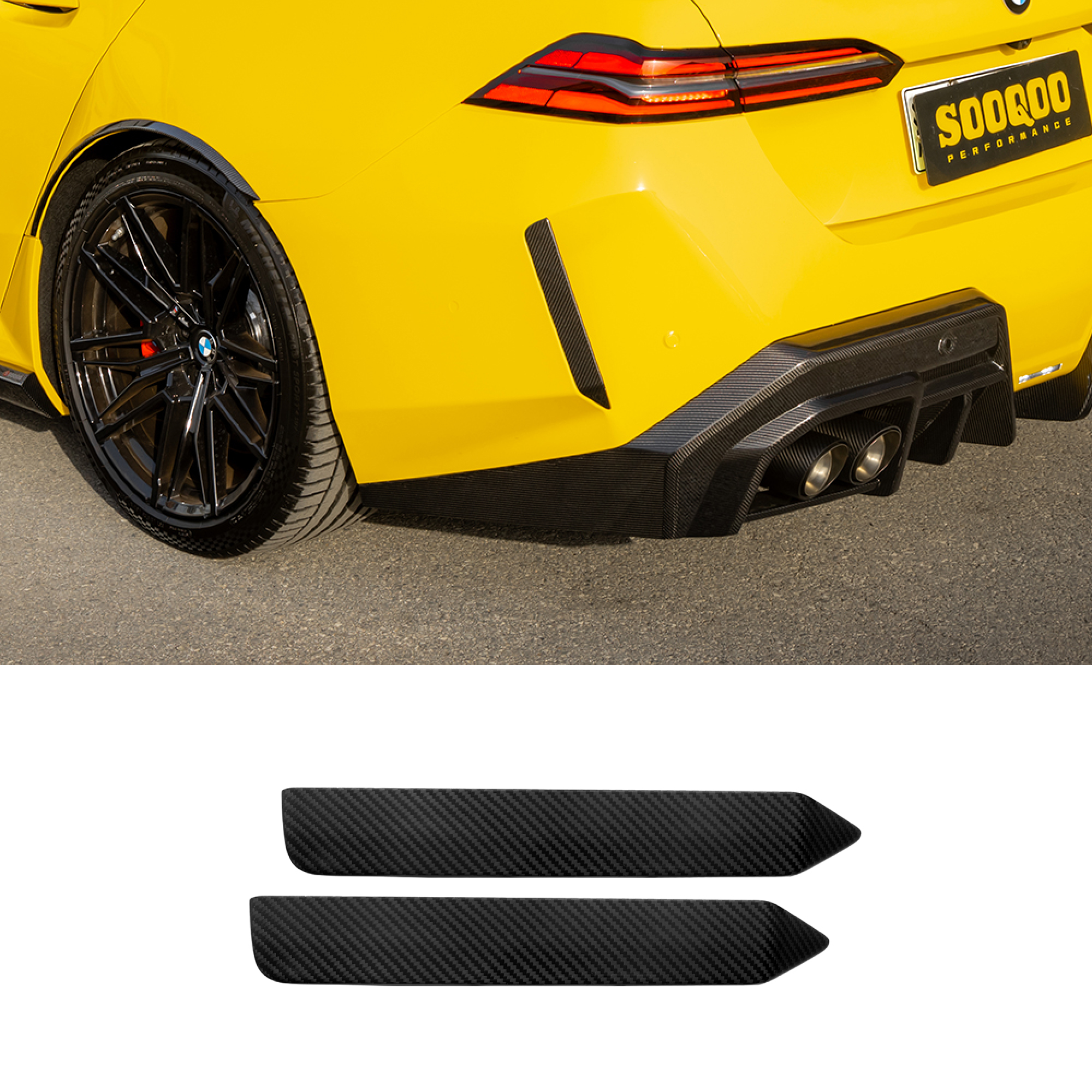 Karbonowe Nakładki na Odblaski BMW M5 G90 / G99 SOOQOO Styl (Dry-Carbon) - obrazek 1