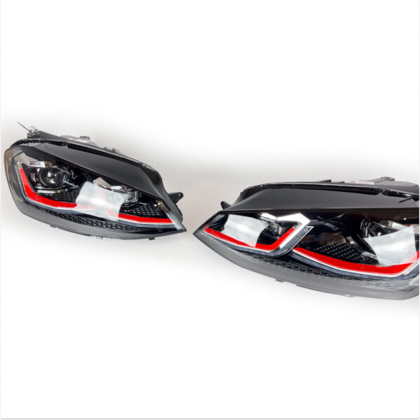 Reflektory lampy przednie LED do VW Golf VII / Mk7 / 7.5 – styl RED (2012–2017) - obrazek 7