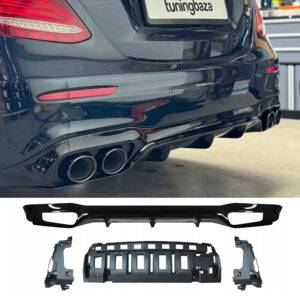 Dyfuzor Tylny Mercedes W213 E43 Przedlift AMG 53 Styl Czarny Połysk (2016–2019)