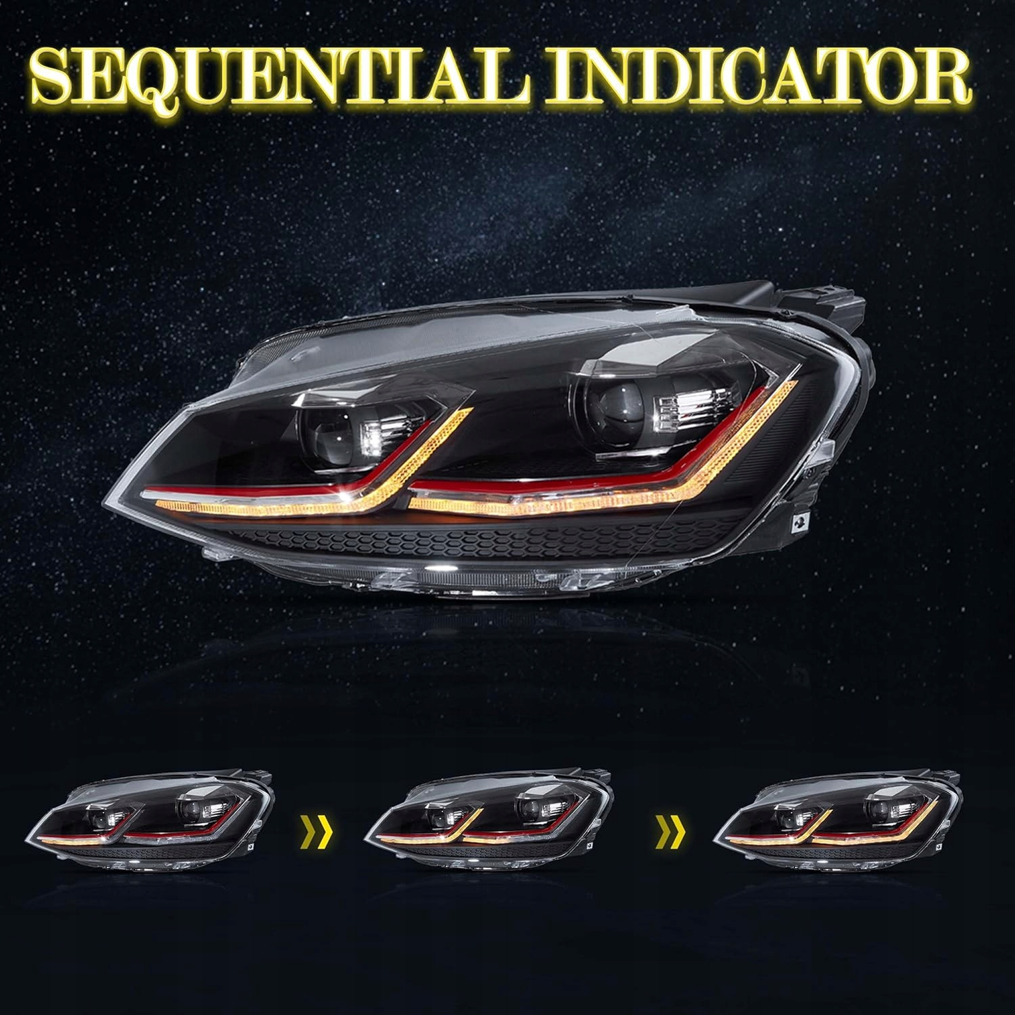 VLAND Pełne LED Reflektory do VW MK7/Golf 7 (2012–2017) - obrazek 2