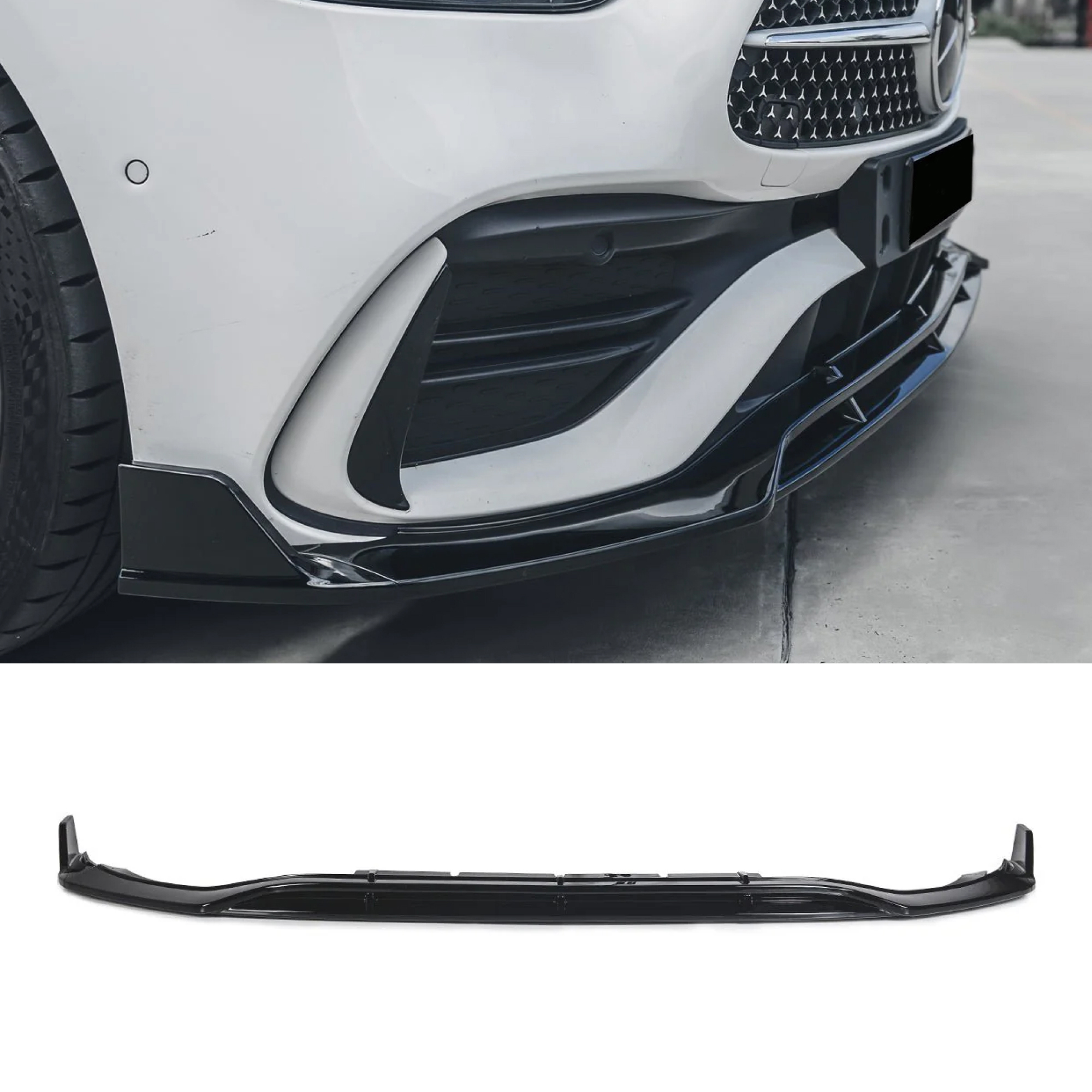 Dokładka Splitter Przód do Mercedes C-Class W206 (2022–2025) – Sport Bumper & C43 / C43 Style – Czarny Połysk - obrazek 1