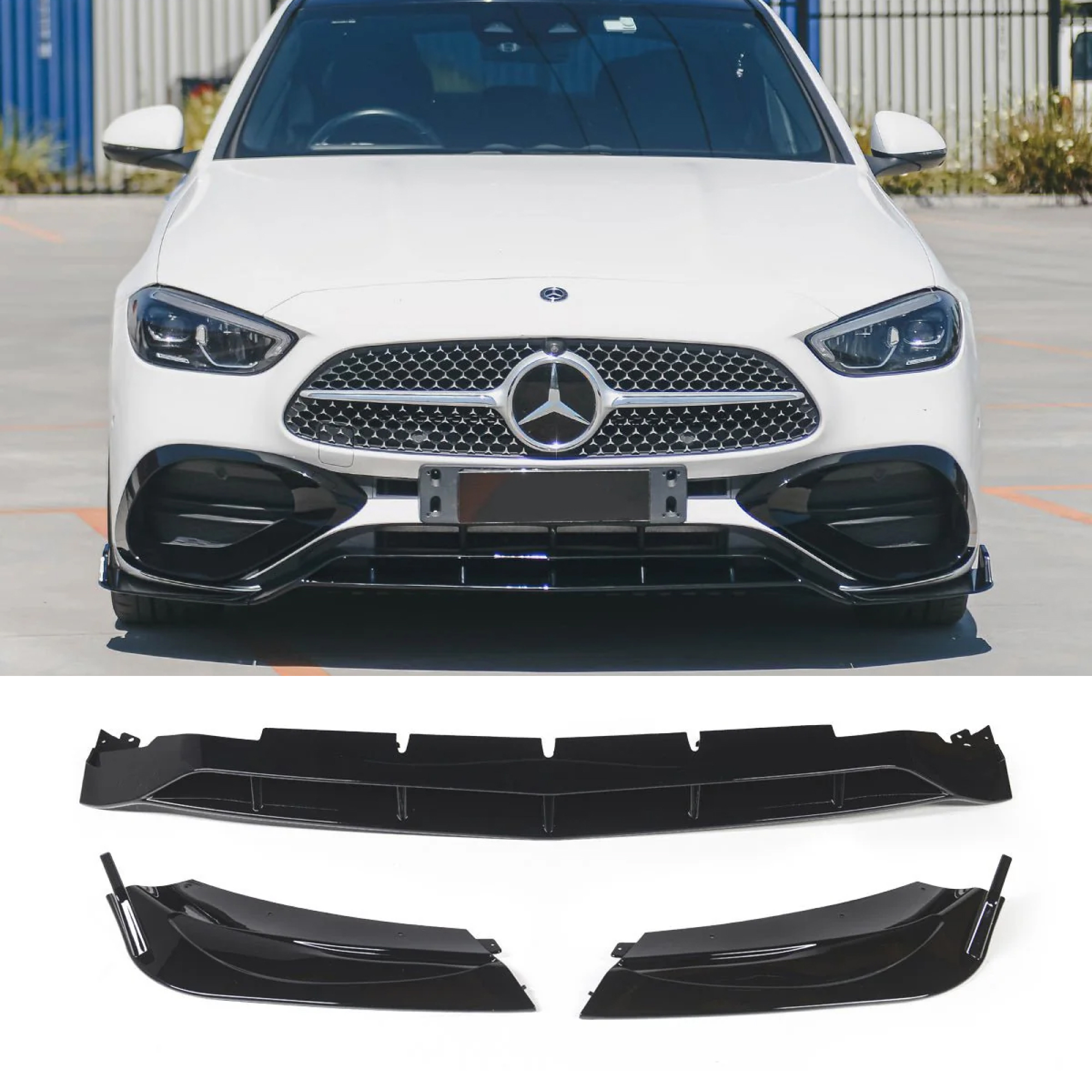 Dokładka Splitter Przód do Mercedes C-Class W206 (2022–2025) – Sport Bumper & C43 / C63 Style - obrazek 1