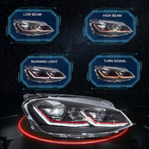 VLAND Pełne LED Reflektory do VW MK7/Golf 7 (2012–2017) - obrazek 4