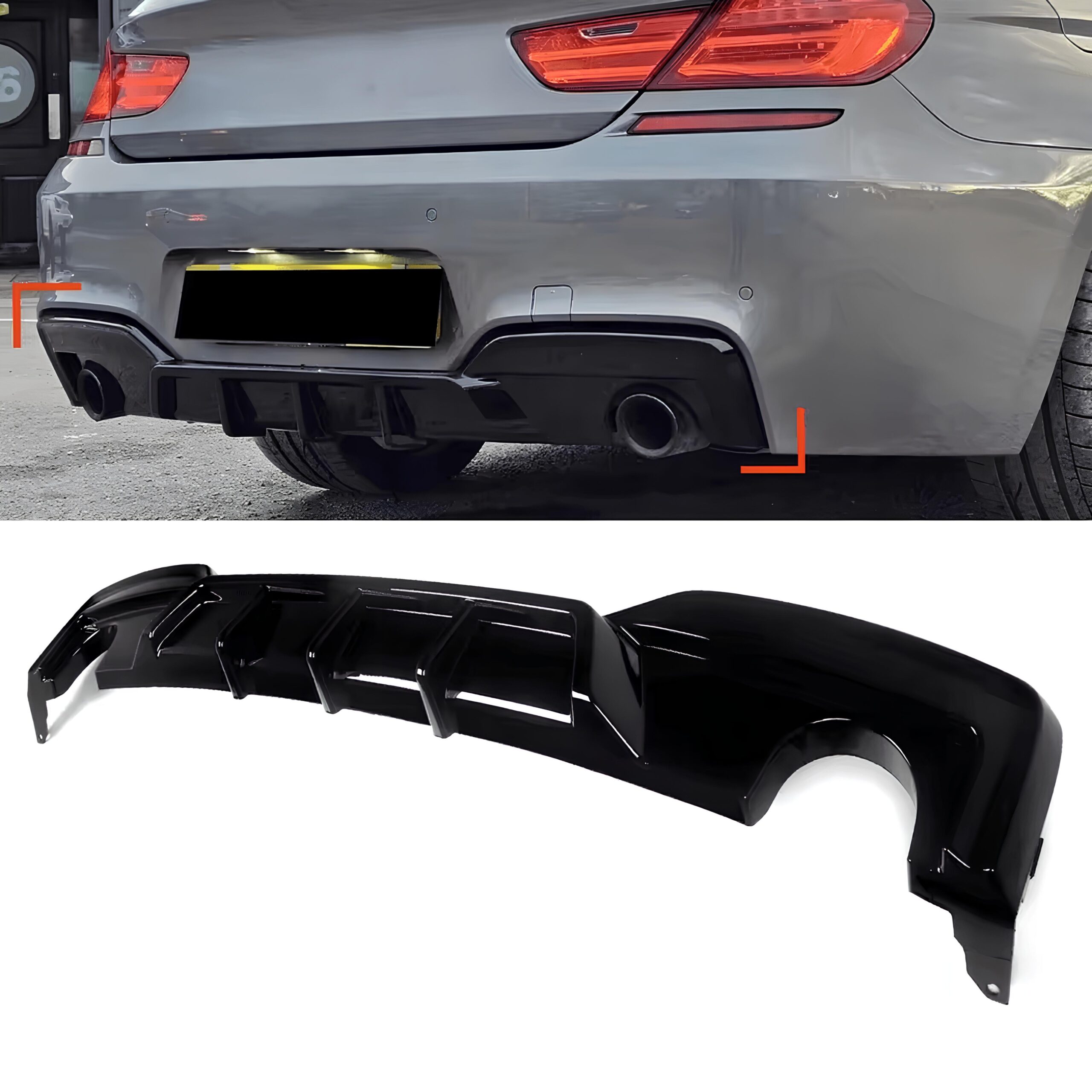 Dyfuzor Tylny BMW F06 / F12 / F13 M-Performance Style Czarny Połysk (2011–2018) 0-0 - obrazek 1