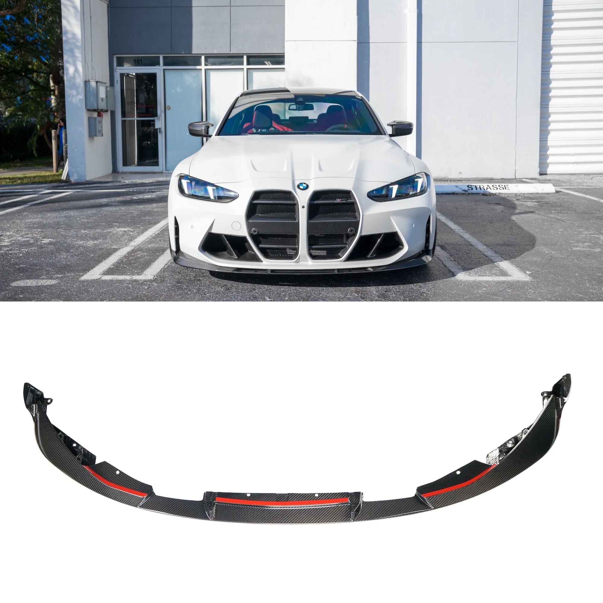 Karbonowy Splitter Przód do BMW M3 / M4 G8X w stylu 3D - obrazek 5