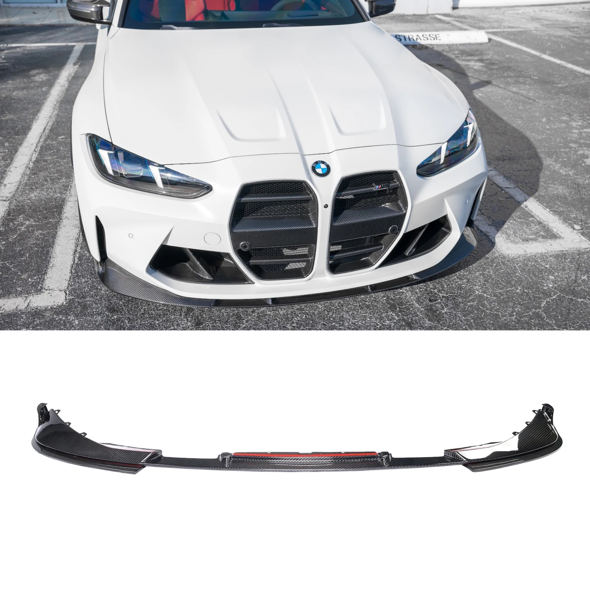 Karbonowy Splitter Przód do BMW M3 / M4 G8X w stylu 3D - obrazek 6