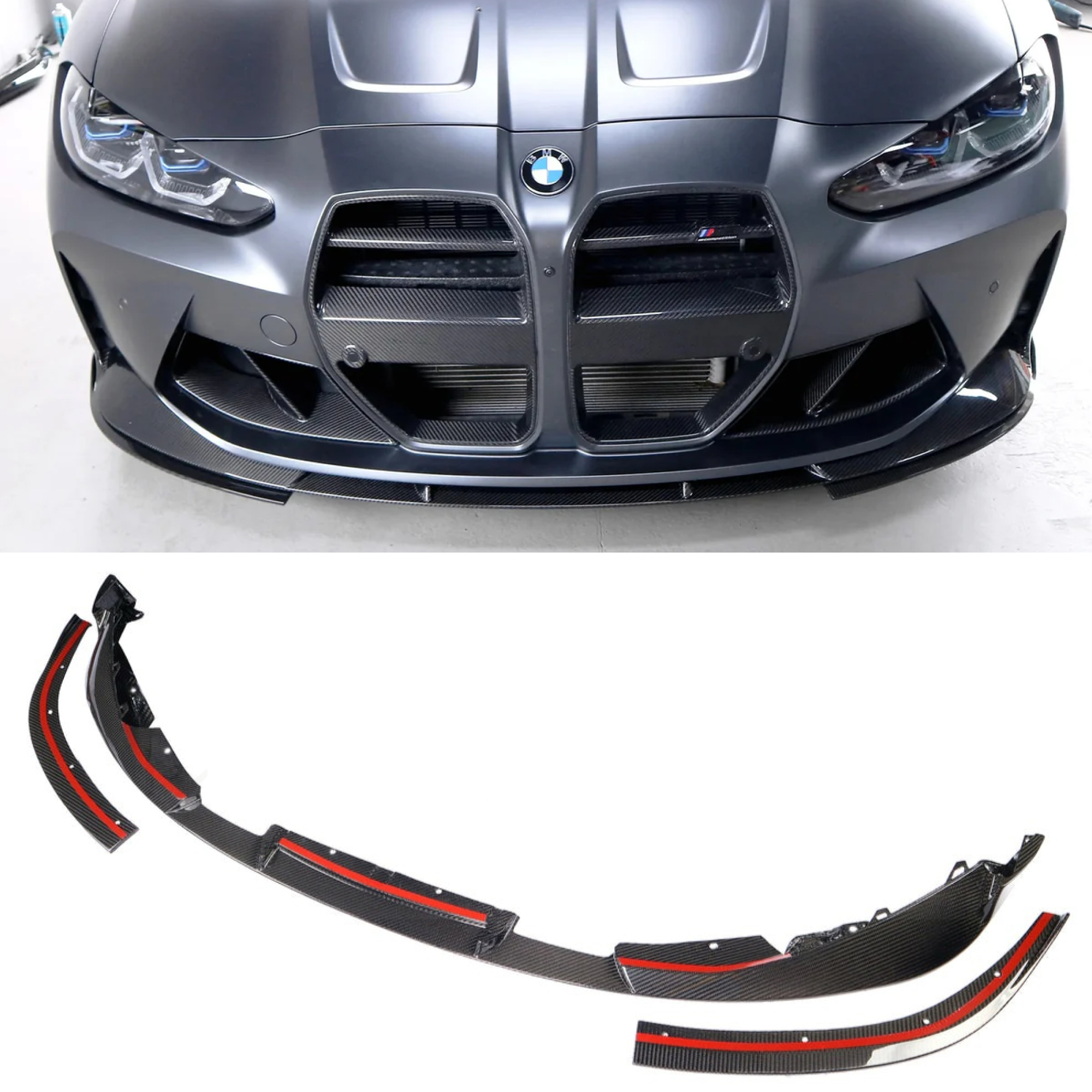 Karbonowy Splitter Przód do BMW M3 / M4 G8X w stylu 3D - obrazek 1