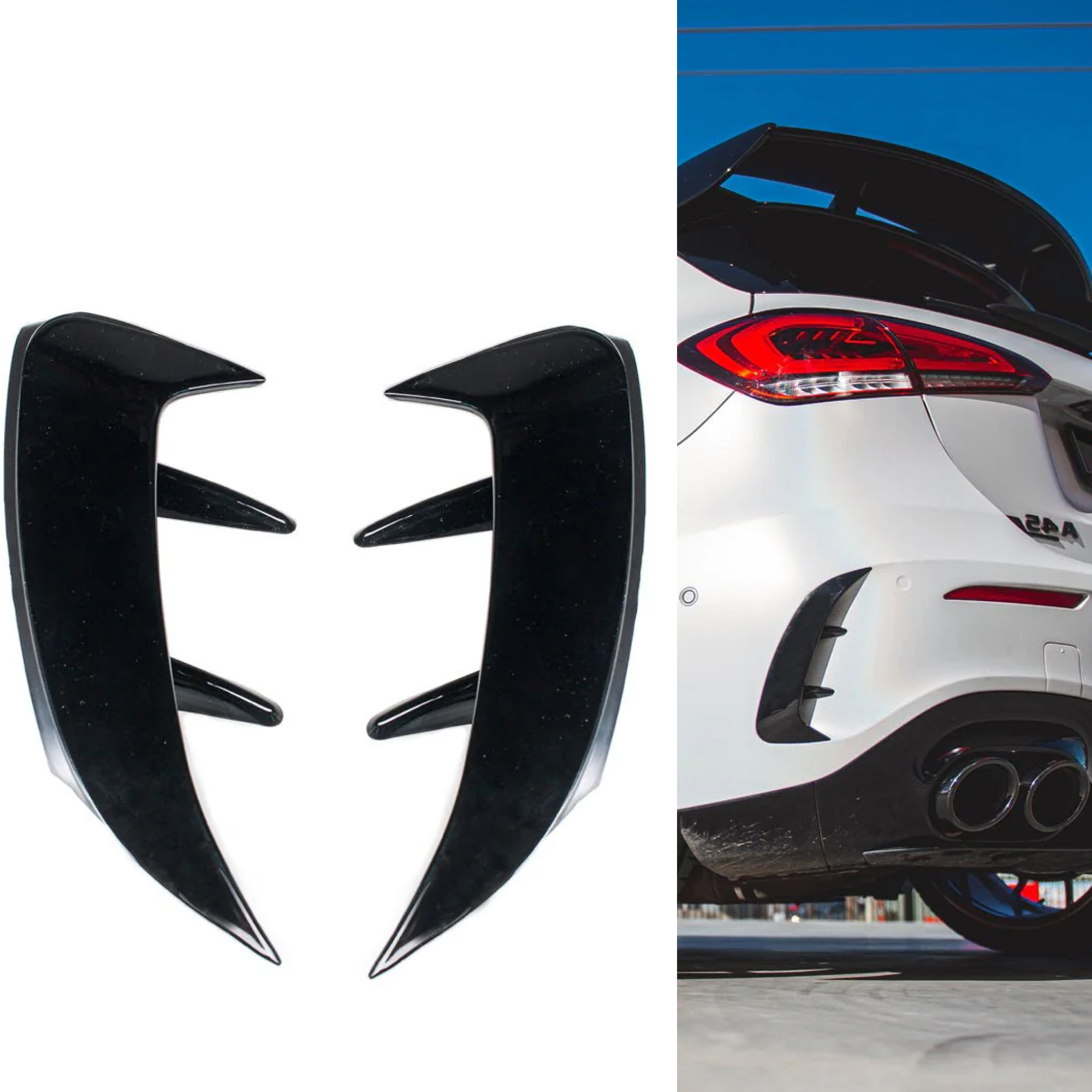 Tylne Wloty Dokładki Zderzaka Mercedes A-Class W177 AMG Package & A35 A45 Hatch - obrazek 2