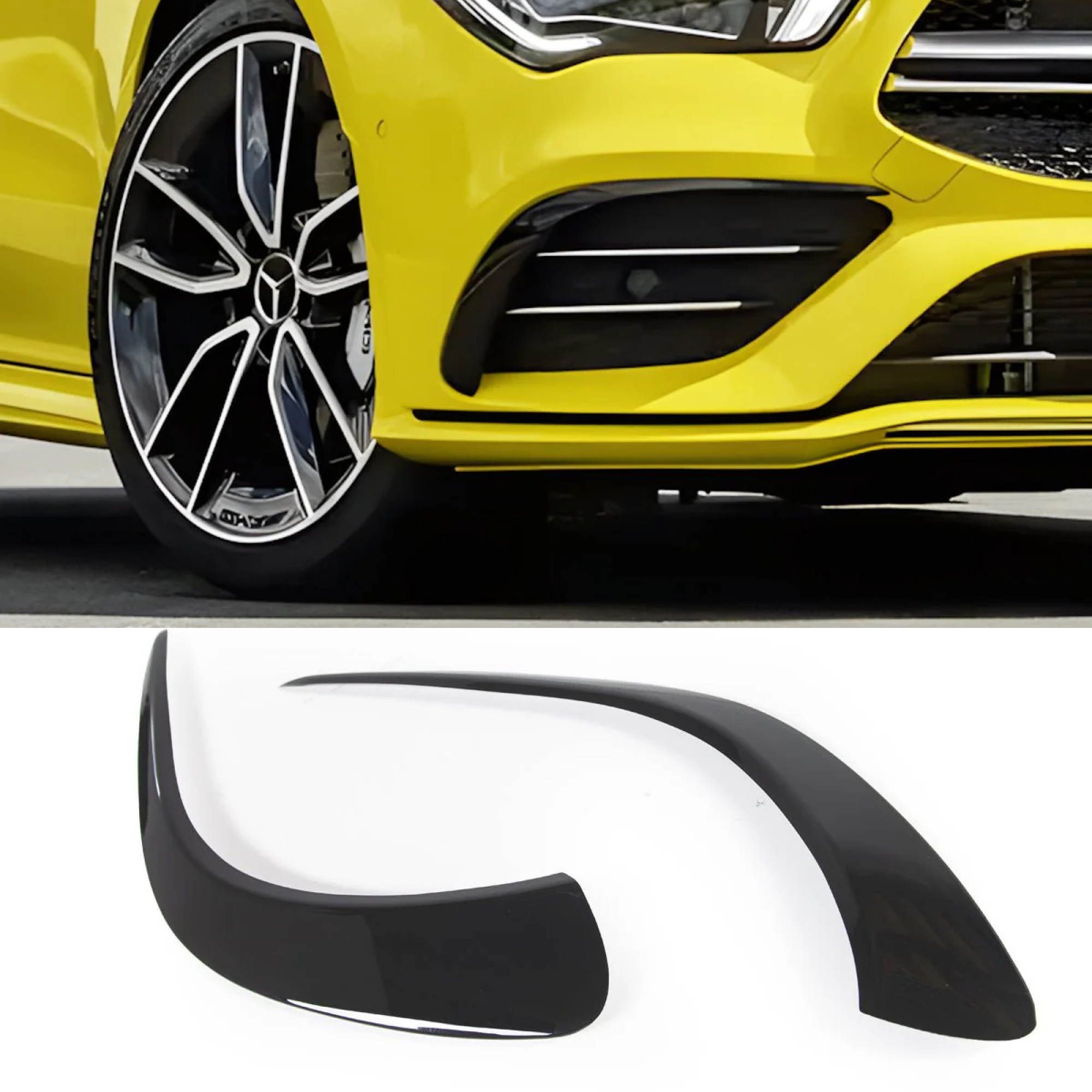 Canardy Górne Dokładki Wlotów Przód Mercedes CLA-Class C118 W118 2018-2024 & CLA35 AMG - obrazek 2