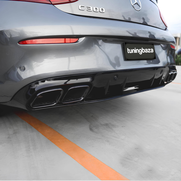 Dyfuzor Tylny Mercedes C205 Coupe & A205 Cabrio AMG / C43 Czarny Połysk (2014-2020) 00--00 - obrazek 5