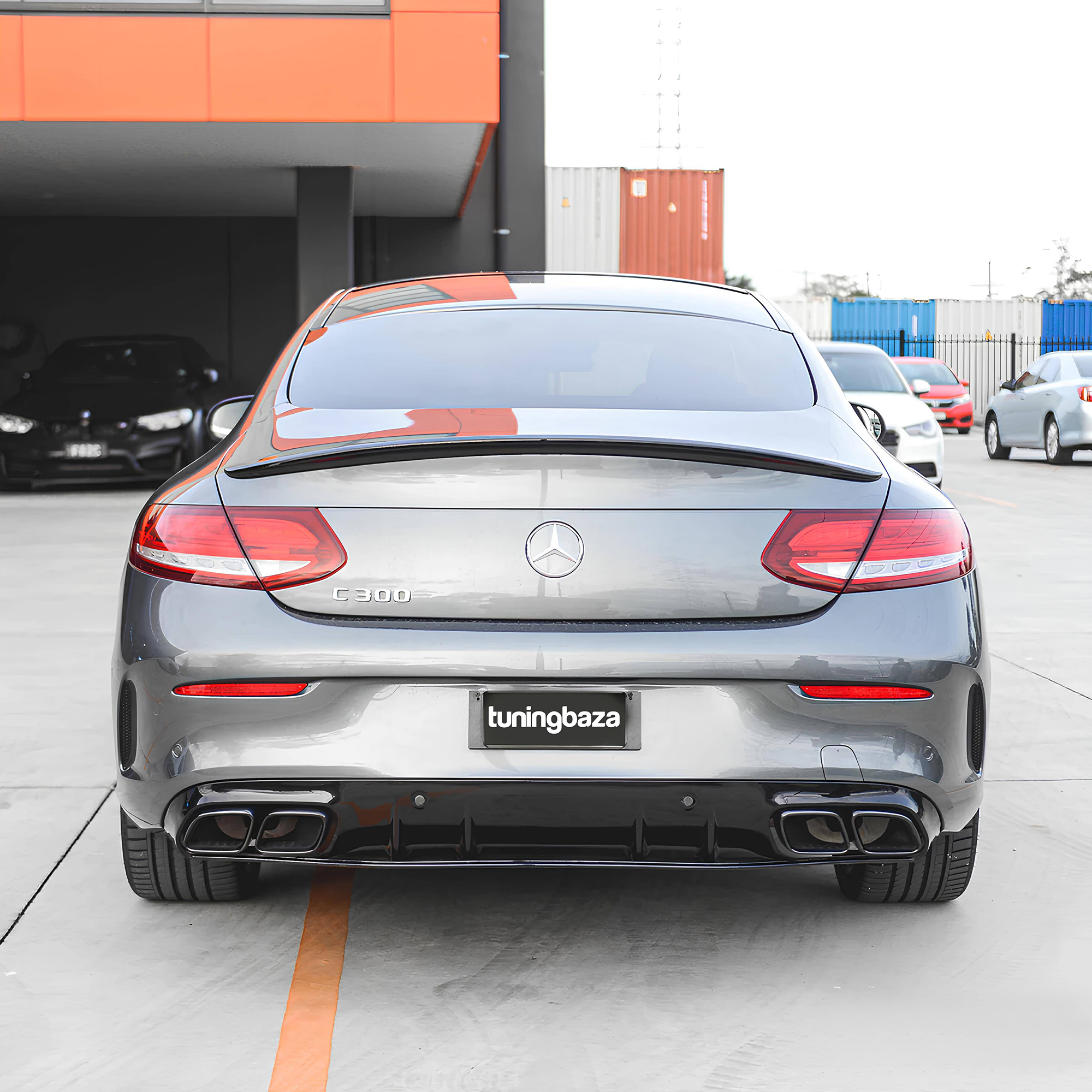 Dyfuzor Tylny Mercedes C205 Coupe & A205 Cabrio AMG / C43 Czarny Połysk (2014-2020) 00--00 - obrazek 6