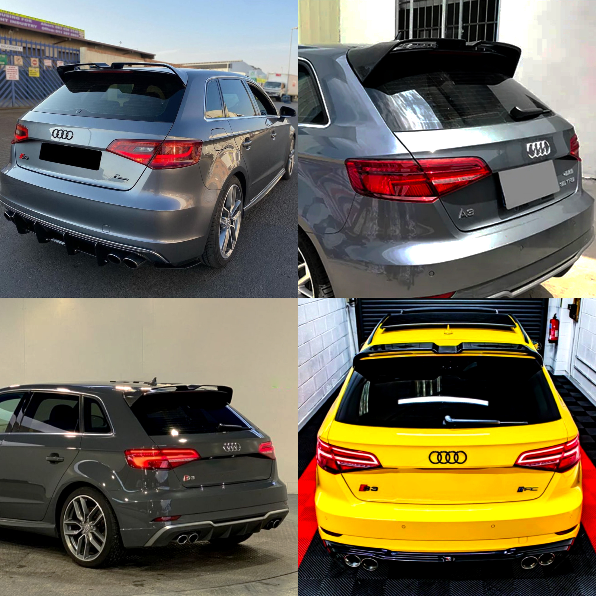 Spoiler Lotka Dachowa Audi A3 Hatchback Oettinger Style Czarny Połysk (2014–2020) - obrazek 7