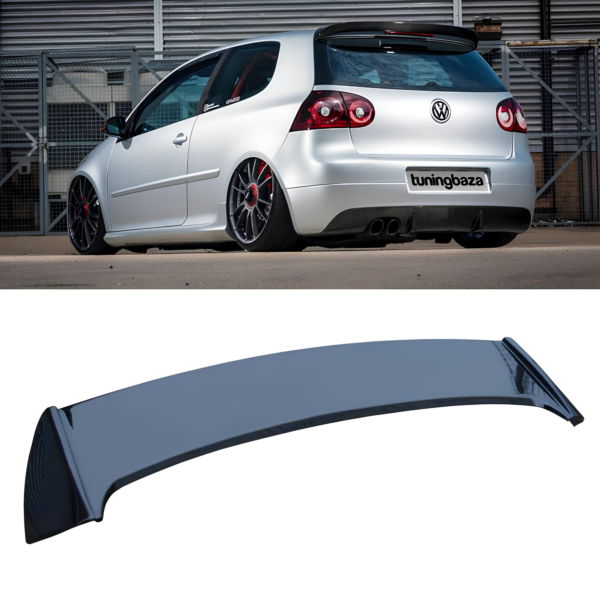 Spoiler VW Golf 5 Hatchback 2003-2008 GTI Czarny Polysk Lotka Dachowa - obrazek 2