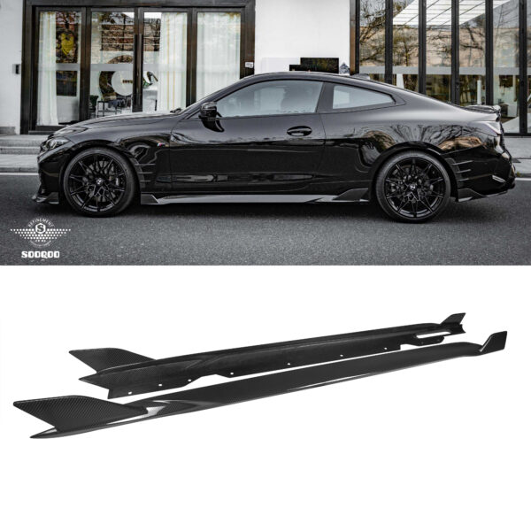 Karbonowe dokładki progi do BMW G22/G23 w stylu SQ - obrazek 1