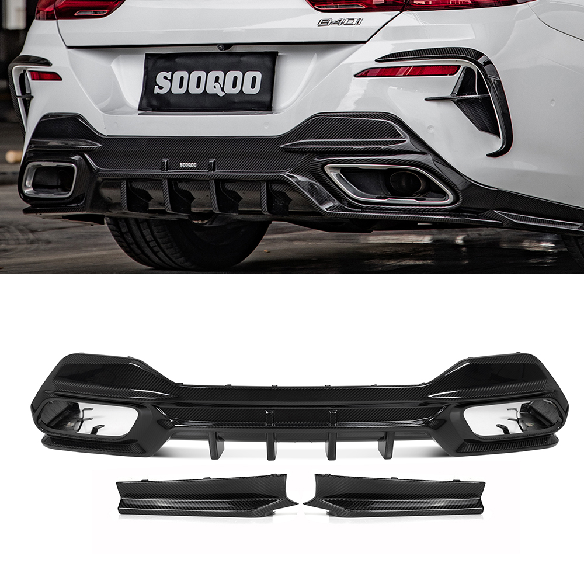 Karbonowy Dyfuzor BMW G16 SQ Style - obrazek 1