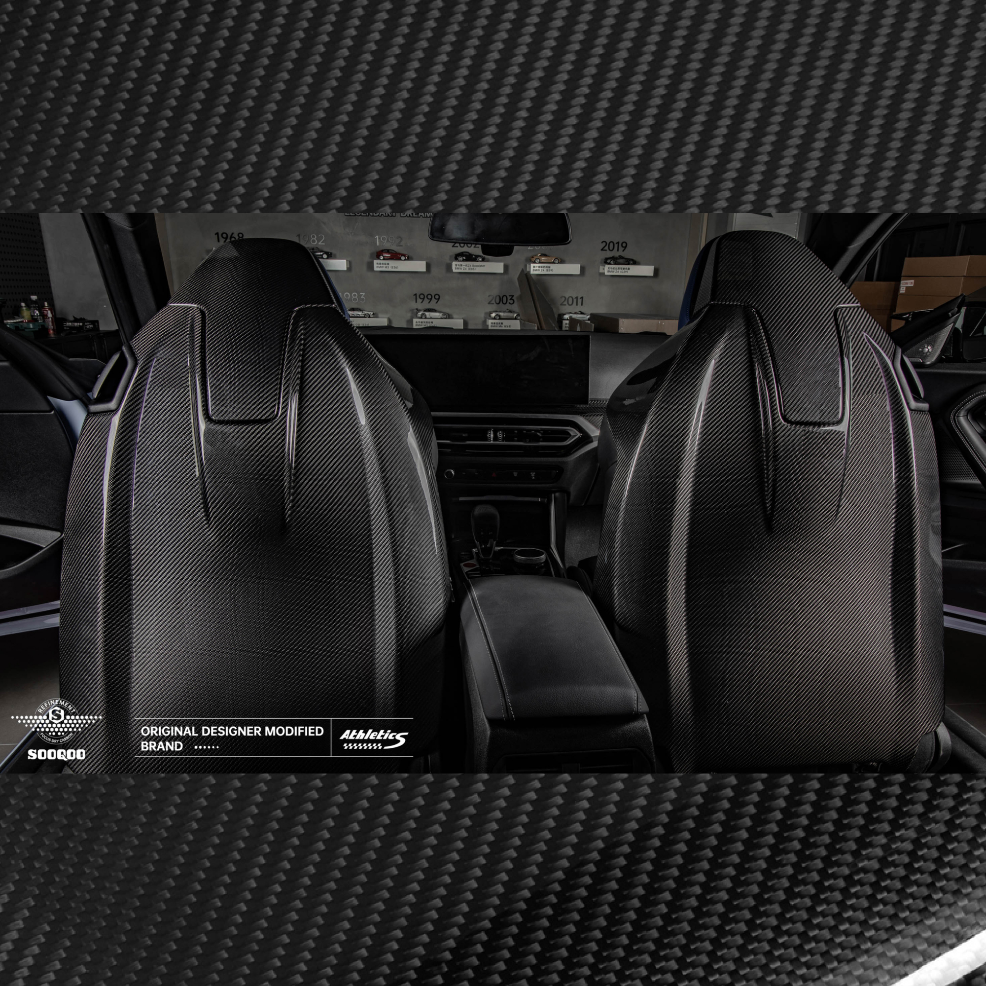 Karbonowe Nakładki na Fotele – Zestaw 2 szt. do BMW M2 G87 / G82 / G83 – Styl OEM/Carbon Fiber - obrazek 4