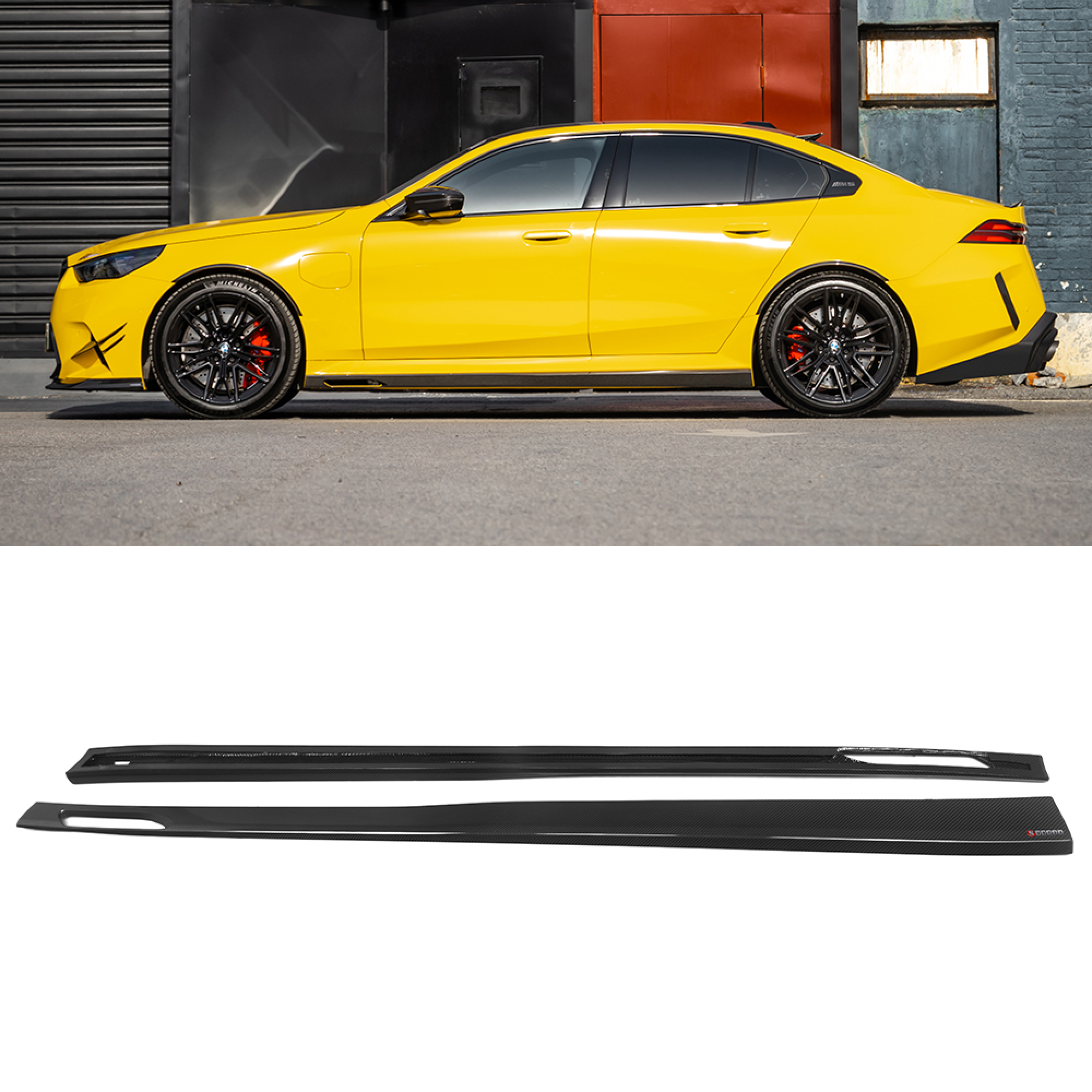 Karbonowe dokładki listwy pod progi do BMW M5 G90/G99 w stylu SQ-A - obrazek 1