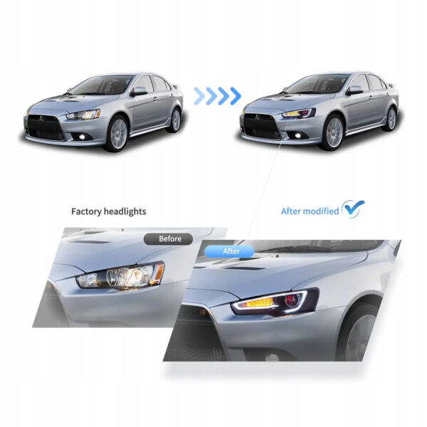 VLAND Reflektory Projektorowe Dual Beam do Mitsubishi Lancer/Evo X (2008–2017) - obrazek 6